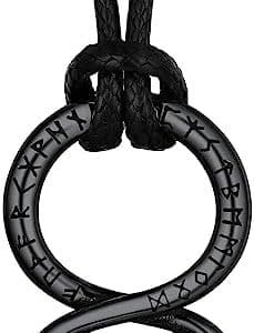collier pentacle de protection viking en acier inoxydable avec runes personalisées bijoux nordique amulette