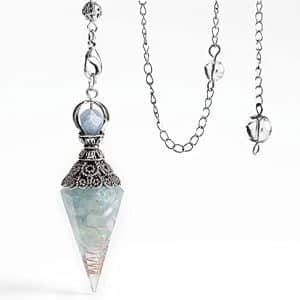 pendule cristal divinatoire pierre de guérison et Équilibrage chakra pour reiki