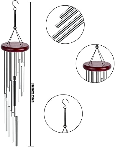 carillons Éoliens mélodieux en bois et aluminium pour jardin, balcon décor original & cadeau naturel