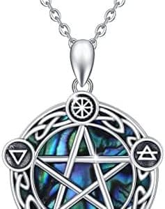 collier pentacle de protection bijoux en argent sterling 925 pour hommes, femmes et enfants idéal cadeau fête des mères, wiccan star