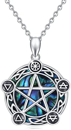 collier pentacle de protection bijoux en argent sterling 925 pour hommes, femmes et enfants idéal cadeau fête des mères, wiccan star