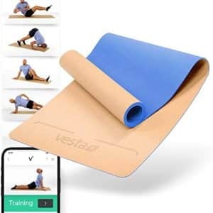 cork yoga tapis Écologique antidérapant, caoutchouc naturel vesta+ avec application fitness