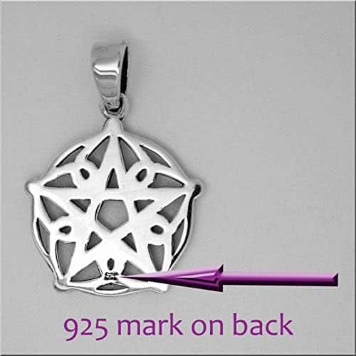 pentagramme de protection pendentif brisingamen en argent sterling 925 par silver of london