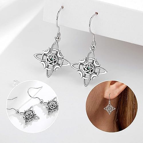 boucles d'oreilles celtiques sorcière en argent 925 bijoux esotérisme et protection celestia