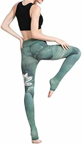 leggings yoga haute taille flyily, motif aquarelle confort ethique pour femmes