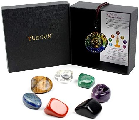 set de 7 cristaux de guérison chakra puissance reiki et méditation par yunoun
