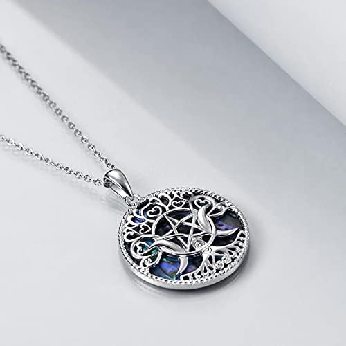 collier argent sterling avec pentacle triple lune bijoux magiques pour hommes et femmes