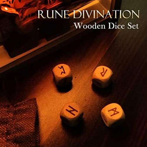 dés divinatoires runes en bois jeu de méditation avec 24 symboles anciens