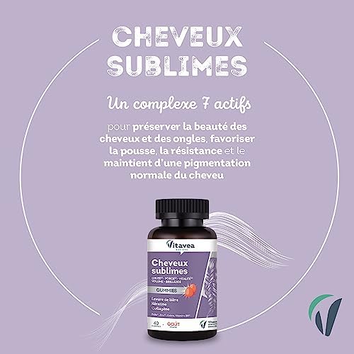 gummies fruits rouges vitavea: vitalité et croissance capillaire biotine, levure de bière, kératine