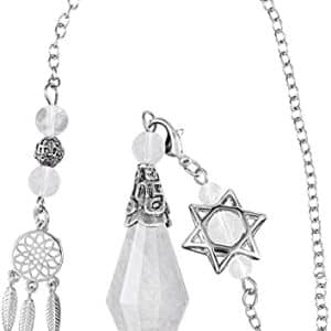 pendules cristal de roche kyeygwo: pointe conique quartz pour vision, méditation et Équilibre unisexes