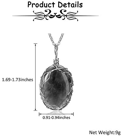 pentacle de protection jovivi: collier reiki améthyste, pierre précieuse naturelle pour lithothérapie