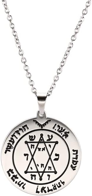 pentacle de protection jupiter en acier inoxydable amulette wicca de la clé de salomon bijou cadeau unisexe