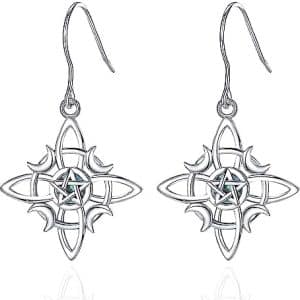 boucles d'oreilles celtiques sorcière en argent 925 bijoux esotérisme et protection celestia