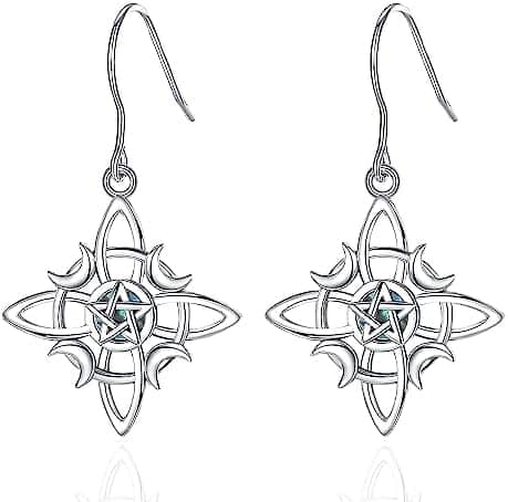 boucles d'oreilles celtiques sorcière en argent 925 bijoux esotérisme et protection celestia