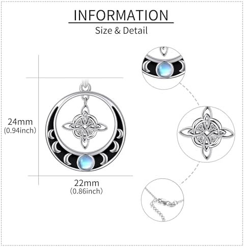 pentacle de protection: collier élégant en argent sterling avec pendentif nœud celtique, idéal pour femmes et filles