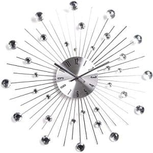 pendule atmosphera strass alu Ø33cm création design & métallique