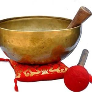 bols chantants 7 métaux martelés de l'himalaya idéal yoga, prière de guérison maillet & coussin inclus (25,4 cm)