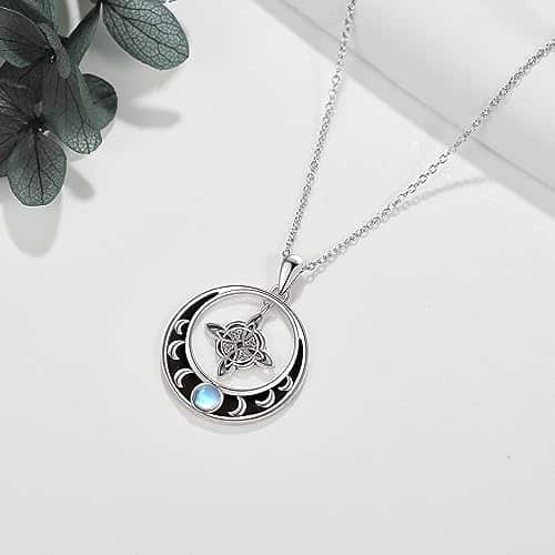 pentacle de protection: collier élégant en argent sterling avec pendentif nœud celtique, idéal pour femmes et filles