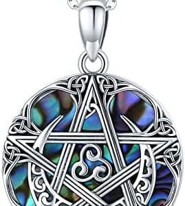 collier pendentif pentacle de protection en argent 925 talisman magique wiccan pour hommes et femmes