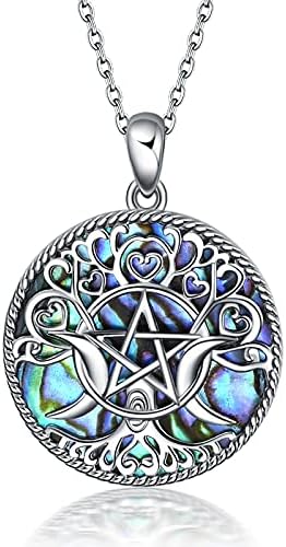collier argent sterling avec pentacle triple lune bijoux magiques pour hommes et femmes
