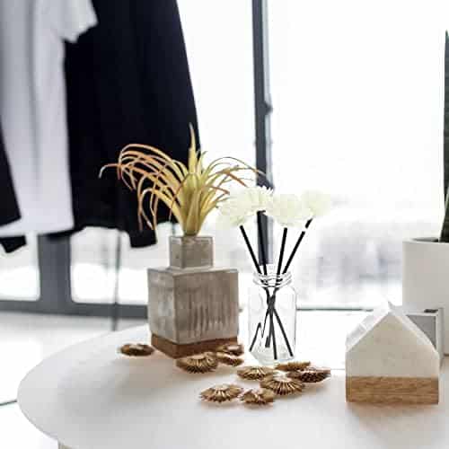 4 bâtons diffuseurs d'arômes tehaux, Élégants en bois de rotin avec fleurs convient aux huiles essentielles