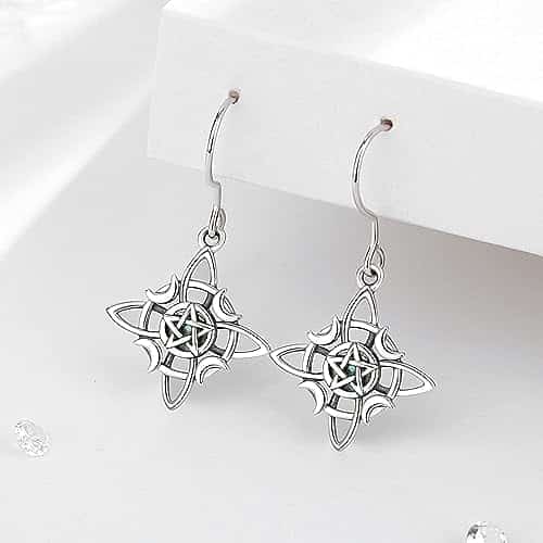 boucles d'oreilles celtiques sorcière en argent 925 bijoux esotérisme et protection celestia
