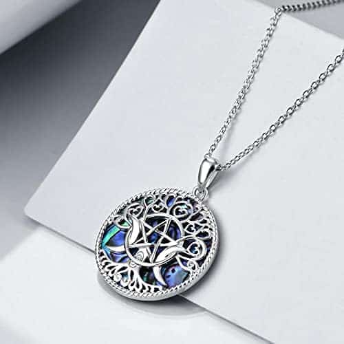collier argent sterling avec pentacle triple lune bijoux magiques pour hommes et femmes