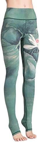 leggings yoga haute taille flyily, motif aquarelle confort ethique pour femmes