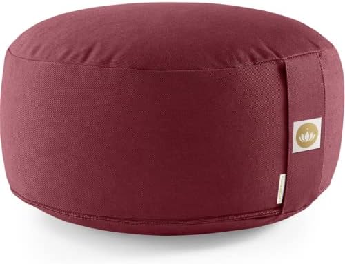 lotuscrafts coussin de méditation yoga confortable rond, rembourrage Épeautre, coton lavable et certifié gots