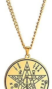 pentacle de protection collier tétragrammaton magique pour homme, bijou cadeau unique