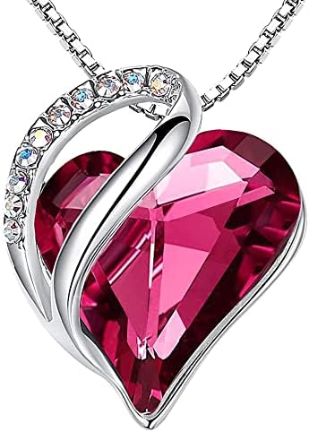 collier ras de cou femme en cristal blanc & birthstone avec leafael heart pentacle de protection dans un coffret cadeau