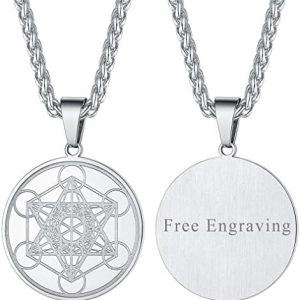 cube de metatron en argent 925 : collier pentacle de protection unisexe, personnalisable bijoux geometrique féminin/masculin