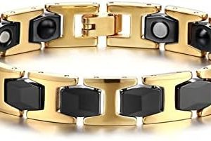 charme de protection stfery: bracelet en or et céramique noir cadeau idéal pour maman à la saint valentin