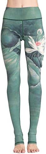 leggings yoga haute taille flyily, motif aquarelle confort ethique pour femmes