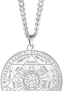 pendentif pentacle protecteur: sceau des 7 archanges, amulette porte bonheur
