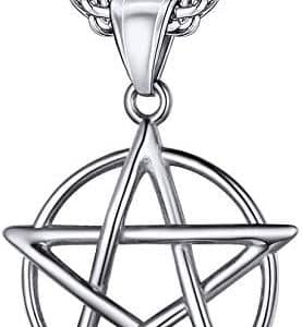 pentacle protecteur en acier inoxydable pendentif wicca homme