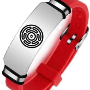 pentacle de protection: bracelet amulette wicca hecate en silicone réglable et acier inoxydable