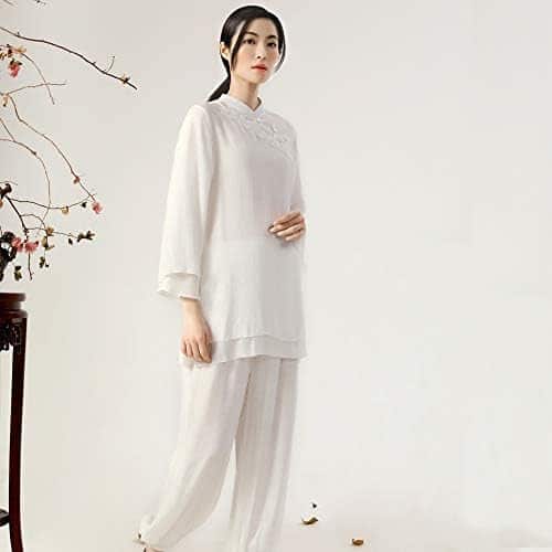 tenues de méditation ksua: vêtements tai chi et kung fu pour femmes en coton et lin