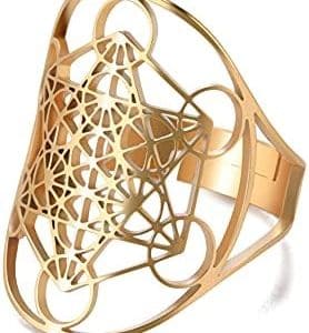 anneau de protection archange metatron en acier inoxydable pour femmes bijou Élégant avec pentacle