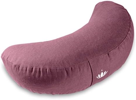 zafu lotuscrafts: coussin de méditation demi lune certifié gots rembourrage d'épeautre et housse en coton lavable