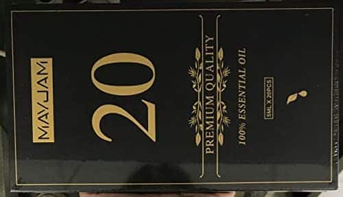 coffret luxe mayjam 20 huiles essentielles : lavande, jasmin, eucalyptus, vanille, santal idéal diffuseur & humidificateur