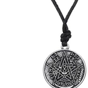 pentacle de protection amulette wiccan d'amour pendentif bijoux rétro type sceau de salomon