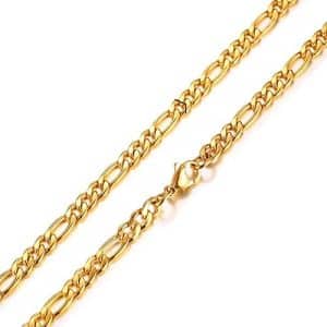 collier homme acier inoxydable epinki avec chaîne figaro et pentacle de protection