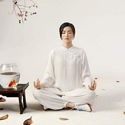 tenues de méditation ksua: vêtements tai chi et kung fu pour femmes en coton et lin