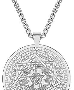 pentacle de protection 7 archanges collier talisman inoxydable occulte