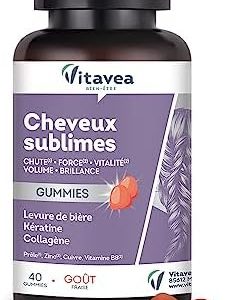 gummies fruits rouges vitavea: vitalité et croissance capillaire biotine, levure de bière, kératine
