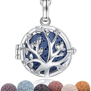 pentacle de protection: collier aromathérapie bohème, diffuseur d'huiles essentielles, attrape rêves argenté cadeau d'anniversaire idéal pour femme