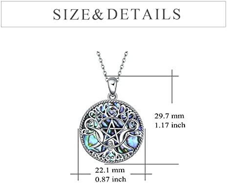 collier argent sterling avec pentacle triple lune bijoux magiques pour hommes et femmes
