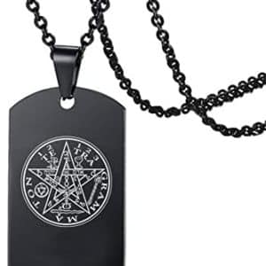 pentacle de protection: collier tétragrammaton en acier inoxydable talisman magique salomon pour homme
