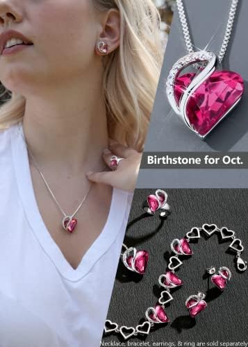collier ras de cou femme en cristal blanc & birthstone avec leafael heart pentacle de protection dans un coffret cadeau